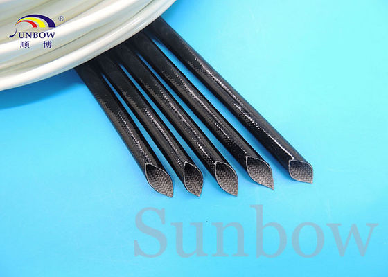 الصين 4.0KV 10mm Black silicone rubber fiberglass sleeve silicone fiberglass sleeving المزود