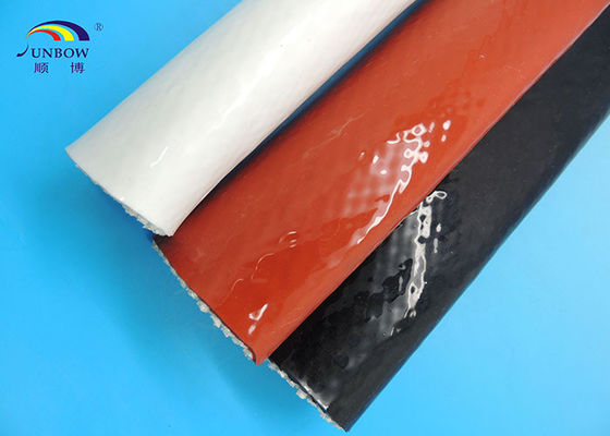 الصين Steel Plant Use Braided Fiberglass Sleeve With Silicone Cover High Temperature Resistant المزود