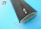 Silicone Coated Fibreglass Fire Sleeving Black 20mm For Steel Plants Smelters المزود