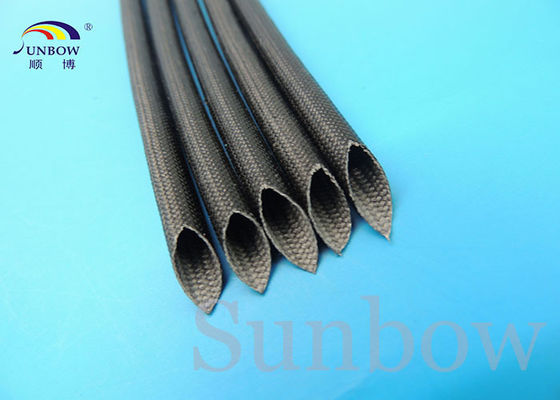 الصين Silicone Coated Glass Fibre Sleeving High Temperature Silicone Fiberglass Sleeving 5mm Black المزود