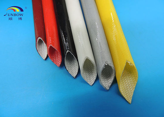 الصين Silicone Coated Fiberglass Braided Sleeving / Insulation Silicon Glass Tube Cable Sleeve المزود