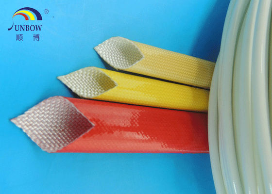 الصين Waterproof Polyurethane Fiberglass braided Insulation electrical sleeving For F grade electric motor#SB-PUGS المزود
